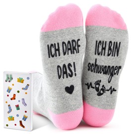 Jadive Pregnancy Gift Socks I Am Pregnant Expectant Mum Gift Funny Gifts for Expectant Mothers Pregnant Pregnancy Announcement Christmas Gifts (Cotton, As shown in the picture