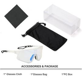 Solvyn Men's and women's photochromic bicycle glasses, outdoor sports cycling glasses, mountain dazzling color changing sunglasses (9965P transparent green film)