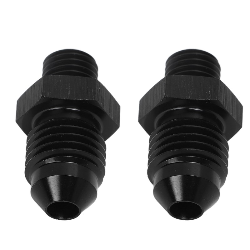 1 Pair AN4 to M8 Oil Cooler Fitting Adapter Black