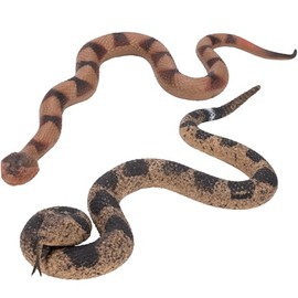 2 serpientes falsas realistas para jardín, mantener a los pájaros y ardillas alejados, juguete de serpiente realista, accesorio de broma de serpiente 