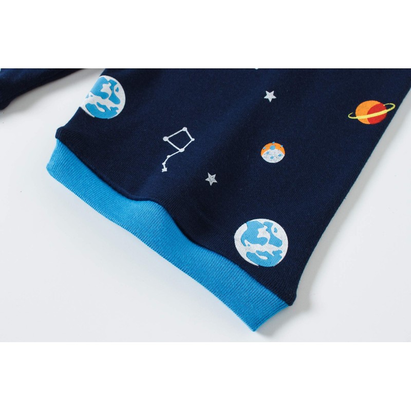 Akyzic Boys Space Pajamas 100% Cotton Rocket Pj 2 Piece