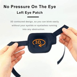 THSIREE 3D Eye Patch, Medical Eye Patches for Adults Kids, 3D Amblyopia Lazy Eye Patches for Left Eye, Black Gray
