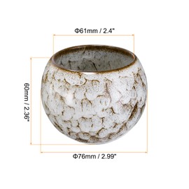 QUARKZMAN 2 Stück chinesische japanische Keramik-Teetassen 150 ml Handgefertigtes Gong Fu Tee-Set Keramik Glasiert-Verändert Kein Griff Kleine Teetasse für Mate Tee Kaffee Wein, Beige