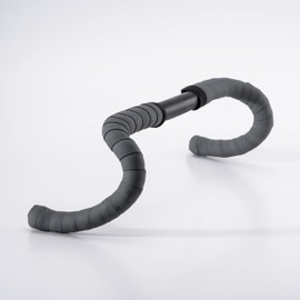 Fabric Knurl Gravel Reflective Handlebar Tape Gravel Bike - Road Bike Bar Tape with Handlebar Plugs and Finishing Strips - 200 x 3 cm - 3.5mm Thick Charcoal Grey