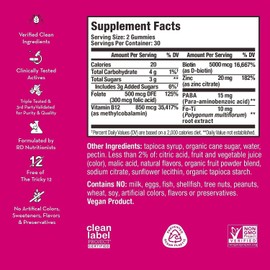 HUM HUM Hair Strong - Daily Gummies with Biotin to Combat Hair Loss & Thinning - Fo Ti, Folic Acid, Zinc, Vitamin B12 & PABA to Support Healthy Hair, Skin and Nails (180-Count)