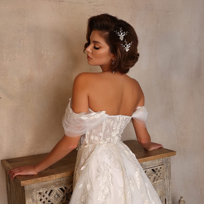 2Pcs Wedding Hair Pins Bridal Rhinestone Wedding Hair Accessories Hair