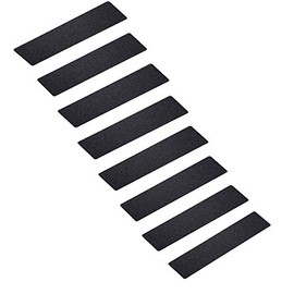 2019 - Cinta de seguridad para escaleras (grano 80, antideslizante, 10 unidades, esquinas redondeadas, 15,2 x 60,9 cm), color negro