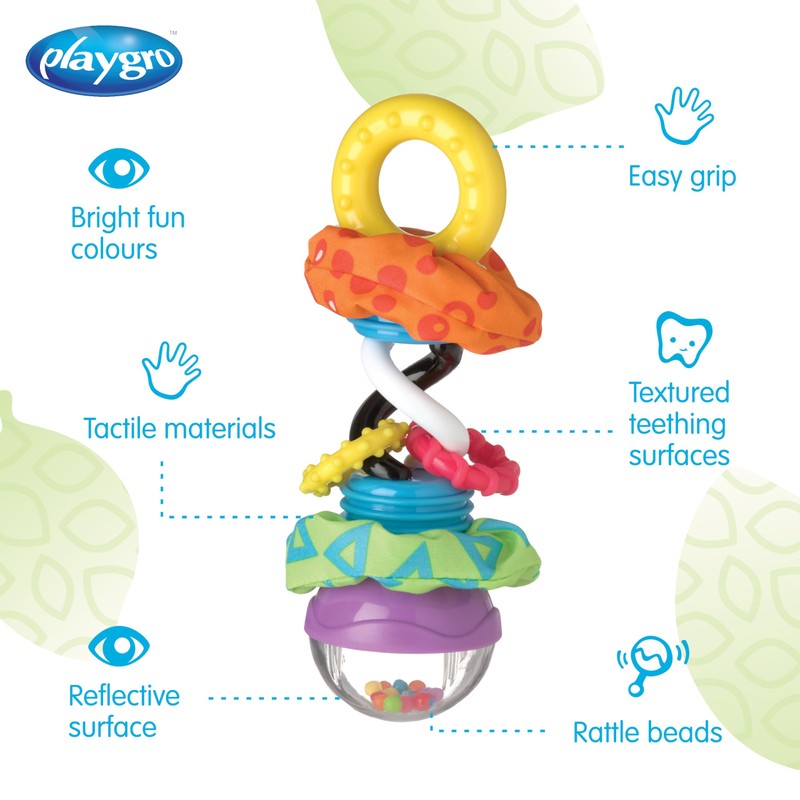 Playgro Rattle Super Shaker, from 3 Months, Multicoloured