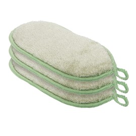 OGGI Bambou Odor-Free Kitchen Sponges - Natural Kitchen Sponges for Dishes, 91% Bamboo-Derived Rayon Cellulose Fiber, Reusable, Absorbent, Hygienic, Durable, Non-Scratch, Washable - 3 pcs, 7x4