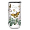 Punch Studio Nature's Grace Floral Butterflies, Ceramic Travel Mug with