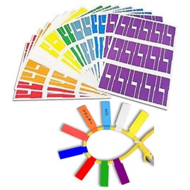 XSAJU Cable Labels 8 Colors 16pcs 480 Labels Tags Cable Display Cable Tags Wire Identification