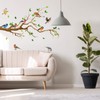 4 Pieces Garden Birds on Branches Stickers Removable Birds on