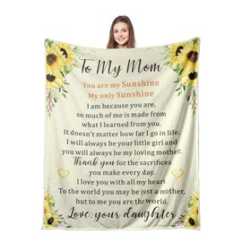 Gifts for Mom Blanket Gifts for Mom from Daughter To My Mom Blanket Valentines Day Gifts for Mom Gifts for Mothers Day Mom Gifts from Daughters Christmas Birthday Gifts Sunflower Gifts for Women