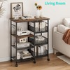 HapiRm Rolling Kitchen Carts with Storage - Microwave Table Stand