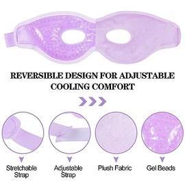 Pack of 2 Eye Mask Cooling Gel Cooling Mask Warm Eyes Cooling Glasses Cooling Reusable Cooling Eye Mask (Purple)