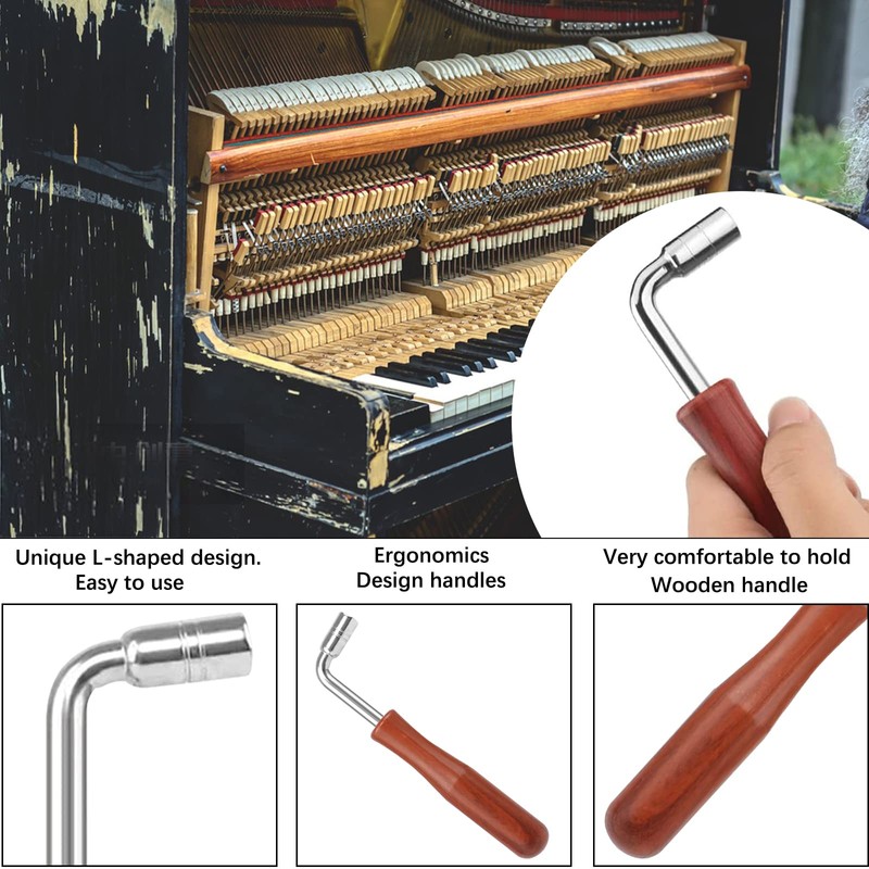 DMZK 8 Pieces Piano Tuning Kit Tools, Includes Tuning Band,
