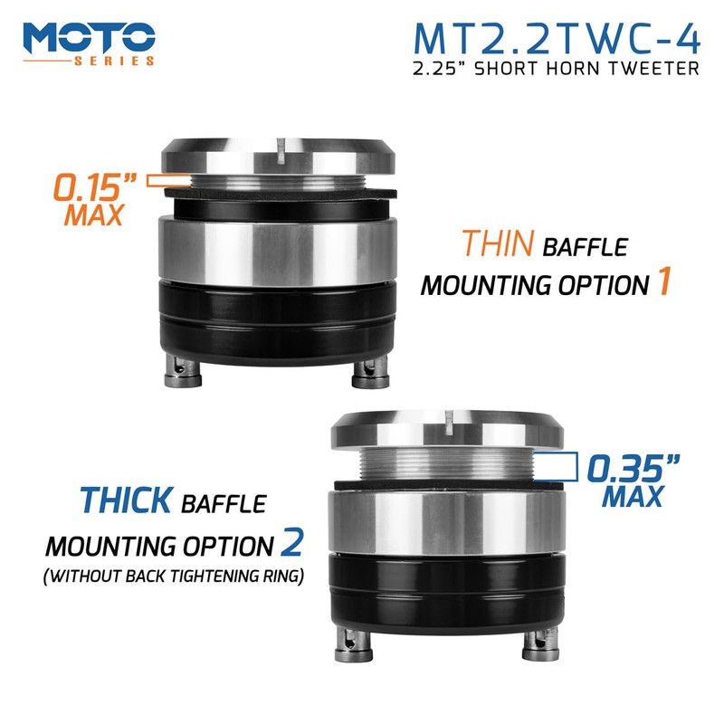 PRV Motorcycle Bullet Tweeter 2.25" Short Horn 120 Watts 4