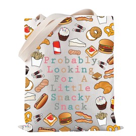 Funny Foodie Tote Bag Probably Looking For A Little Snacky Snack Tote Bag Snack Dealer Tote Bag Snack Lover Gift (Little Snacky TOTE)