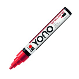 Marabu 12400103125 12400103125-YONO Marker, Cherry 125, Versatile Acrylic Pen with Japanese Bullet tip, Water-Based, Non-Fading and Waterproof, Suitable for Almost All Surfaces, 1.5-3 mm