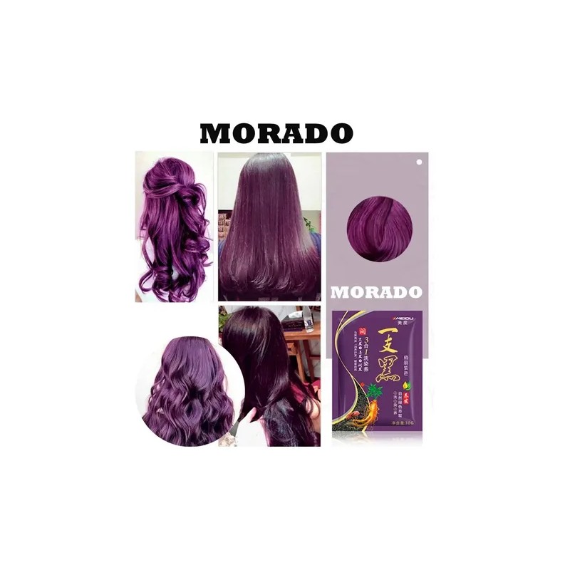 Paquete 10 Piezas Shampoo Tinte Instantaneo 15min Cubre Cana