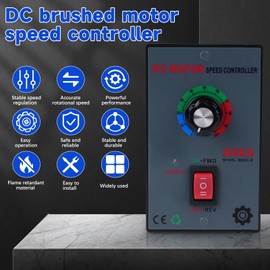 Wattive Speed Controller 12 V - 60 V, DC Motor Speed Controller 12 V 24 V 36 V 48 V PWM Voltage Regulator Adjustable, DC Brush Motor Controller Forward/Reverse Speed Controller Motor Speed Controller