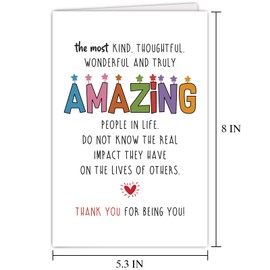 Supoeguk Cute Poem Thank You Card for Best Friend, Sweet Appreciation Card for Coworker Boss Teacher, Friendship Card for Men Women, Thank You for Being You