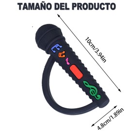 Wzenclave Karaoke Silicona Mordida Mordedura de Silicona Simulación Mordedura de Juguete Masticable Remoto Juguete Masticable Antes de Acostarse Juguete Mordedura de Bebé de Juguete Remoto sin BPA