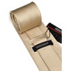 HISDERN Men's Wedding Ties and Pocket Square Solid Tie Cufflinks