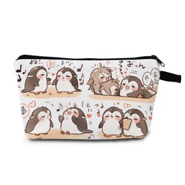 MoCaliduccious Cartoon Penguin Makeup Bag for Women Travel Cosmetic Organizer Bag Teacher Appreciation Gifts Small Zipper Toiletry Bag