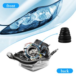 Fumanduo 4Pcs LED Headlight Dust Covers, Rubber Seal Dust Cover Car Headlight Dustproof Housing Shell Cap LED Headlight Replacement Accessories 55mm 70mm 80mm 90mm 100mm, Universal Type-C