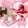 24 Pcs Mini Pink Valentine Buckets with Handle 2.36 Inch