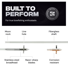 BALLISTA Crossbows Bowfishing Arrows 15" Length 6mm MicroDiameter Pack of 3