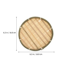 Cabilock 8pcs Woven Trays for Serving Food, 6.29 Inch Bamboo Woven Baskets for Snack, Candy, Cookie, Nuts, Handmade Storage Plates for Home, Picnic, Party, Kitchen