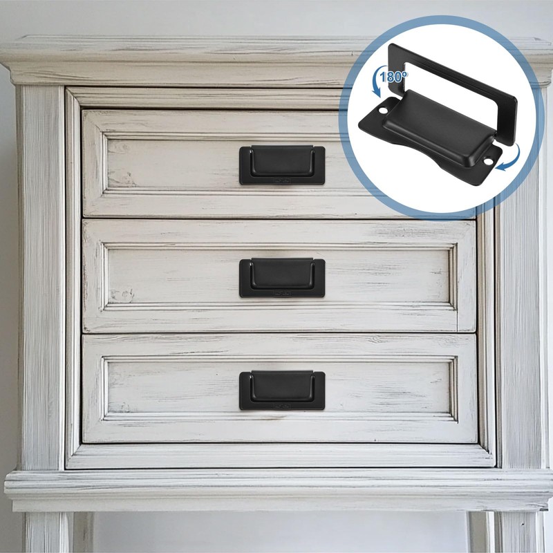 PATIKIL Recessed Pull Door Handle, 4 Pack Invisible Flush Pull