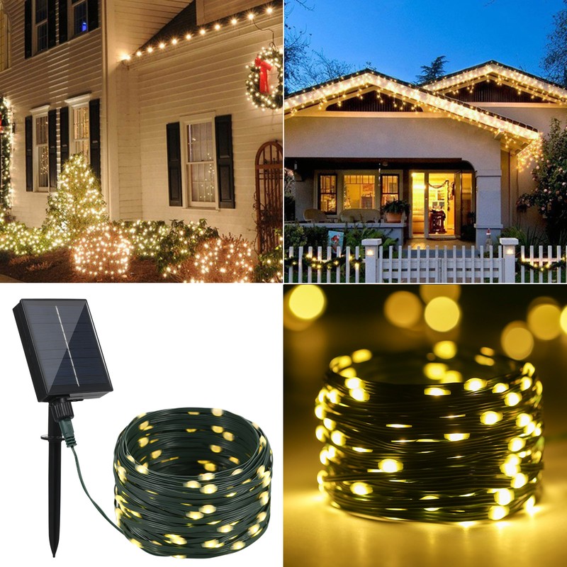 Neoglint 20Meters/65.6Ft 200LEDs Solar Powered Fairy String Light with Controller