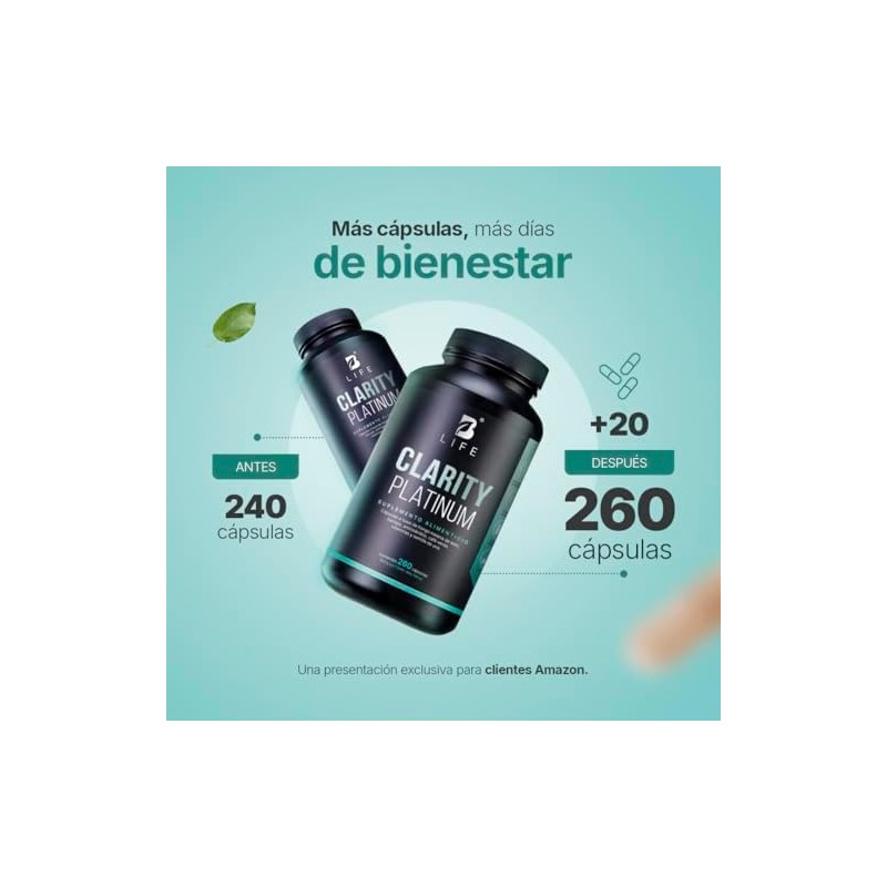 B Life Clarity Platinum Fórmula Adaptógena Premium con 260 cápsulas