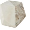 Deco 79 Marble Geometric Decorative Sculpture Cube Two-Toned Hexagon Home