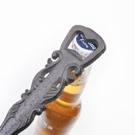 IWADECKY Set of 2 (Spoon&Fork) Cast Iron Beer Bottle Opener Rustic Beer Cap Opener for KTV Hotels Cafe Bar,Rust Brown