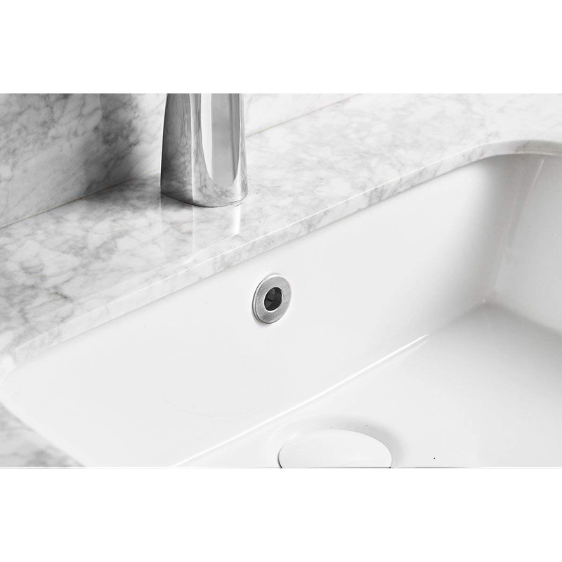 BWE Brushed Nickel Sink Basin Trim Overflow Cover Brass Insert
