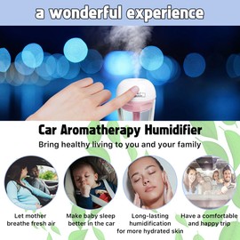 Joyday Car Humidifier, Car Essential Oil Diffuser, Portable Car Air Freshener, Personal Car Purifier Humidifier, Mini Cool Mist Humidifier with 12V Charging Port Pink