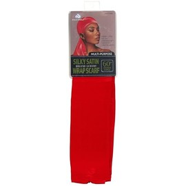 Dream World Multi Purpose Silky Satin Wrap Scarf Red