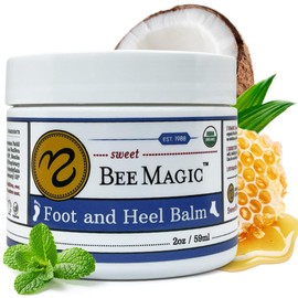 Sweet Bee Naturals Organic All Natural Foot and Heel Balm 2 OZ Jar. For Dry and Cracked Feet Repair. Organic Salve Moisturizer for Heel Care & Callus Treatment. Made in USA. 1 Jar (2 OZ)
