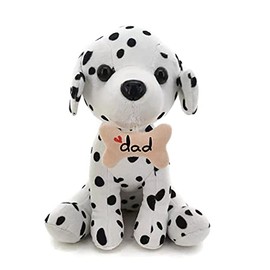 Plushland Adorably Plush Stuffed Animal Dog Toy – Bone with Message On DAD, Plush Stuffed Animal Toys for Kids and Superb Gift for on Father’s Day 8 Inches (Dalmatian)