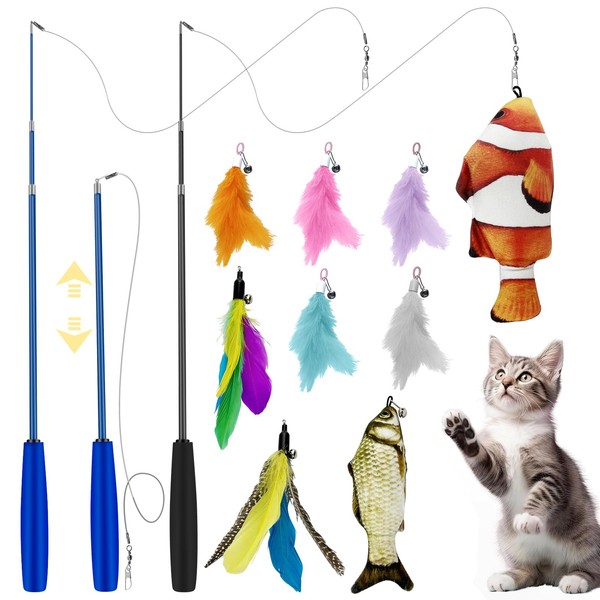GZqiancang Pack of 9 Cat Toys, Cat Toy Feather with