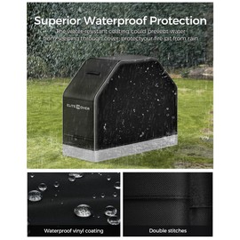 EliteCover Grill Cover for Outdoor 55 Inch Heavy Duty 600D Waterproof BBQ Covers for Weber, Char-Broil, Brinkmann, Nexgrill Grills and More, UV & Fade Resistant, All-Weather Protection, Black