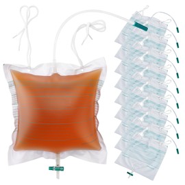 Urinary Drainage Bags, 3000mL (Pack of 10): Large-Capacity Urine Collection Bags with 13" Silicone Tube, Adjustable Lanyard & One-Hand Slide Tap, Ideal for Wheelchair and Night Use