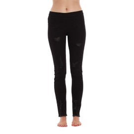 Just Love Solid Wash Jeggings for Women 6876-BLK-S Black