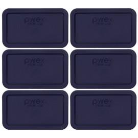Pyrex 7214-PC 4.8 Cup Dark Blue Rectangle Plastic Food Storage Lid (6 Pack)