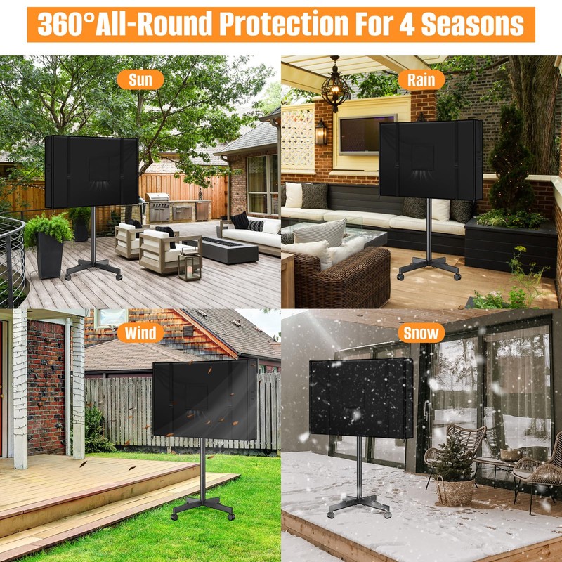 LYHNMW Mobile Outdoor TV Stand Cover, Heavy Duty 600D Oxford