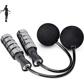 Jump Rope, Training Ropeless Skipping Rope for Fitness, Adjustable Weighted Cordless Jump Rope for Men Women Kids - Color: B-Grey